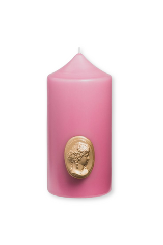 La Marquise Cameo Pillar Candle | Pale Pink