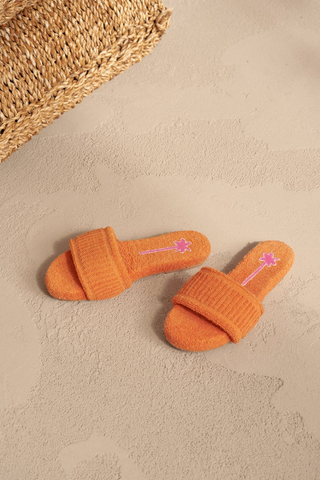 Terry Cotton Sandals | Sunset Orange + Pink Palm
