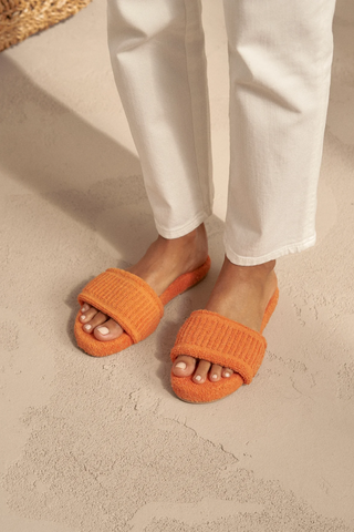 Terry Cotton Sandals | Sunset Orange + Pink Palm