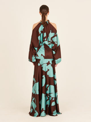 Bahar Dress Celeste Cacao Abstract