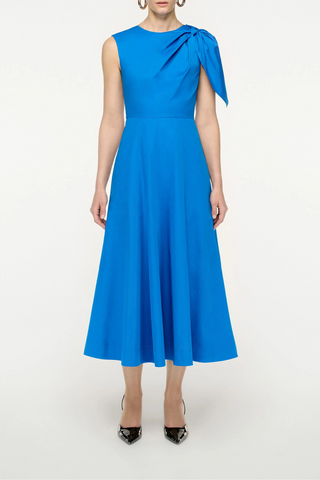 Cotton Poplin Midi Dress | Blue