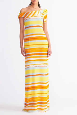 Dalis Dress Painted Stripes | Orange