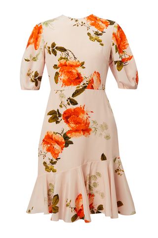 Short Sleeve Asymmetric Mini Dress | Shell Pink
