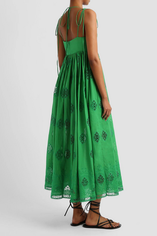 Strapless Long Dress with Ties | Green