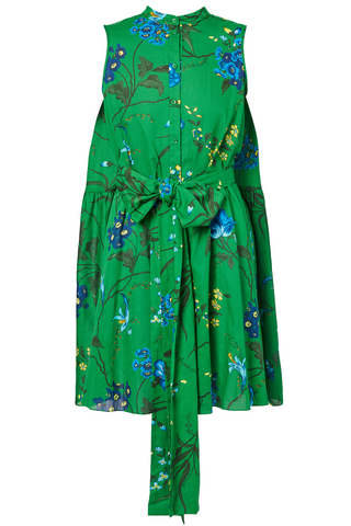 Sleeveless Volume Hem Short Dress | Green