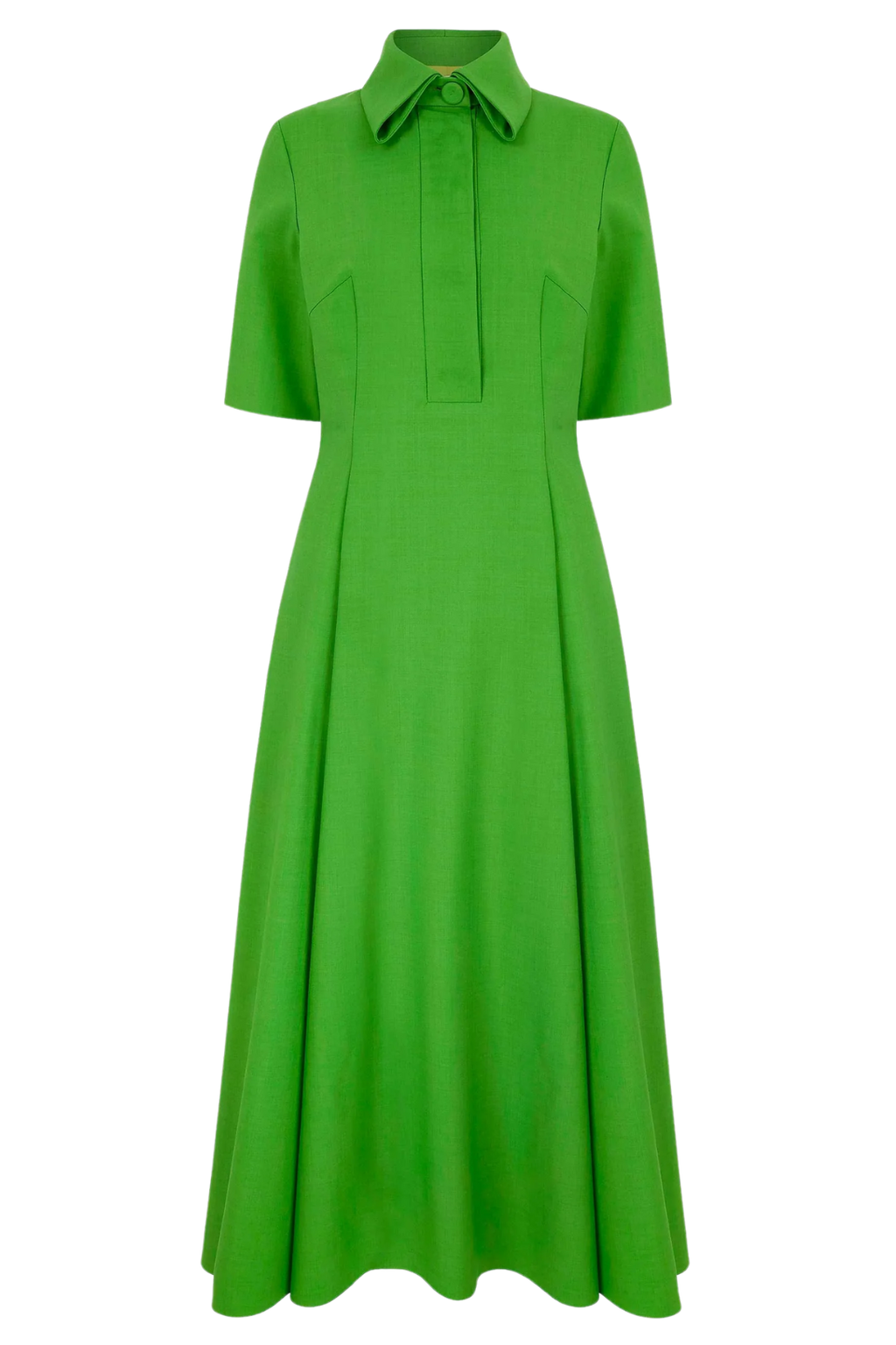 Emilia Wickstead - Iwona Dress In Green Summer Wool - Size: UK 12