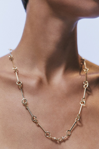 Stick Chain with Diamonds 60cm