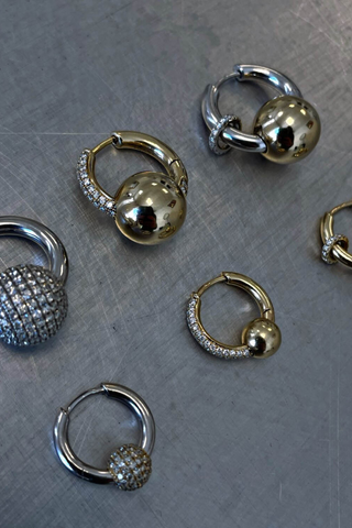 Piercing Small Ball Pave Earring