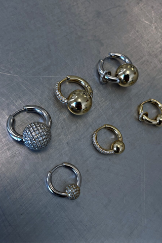 Nano 14k White Gold Piercing Hoops w/ Diamonds