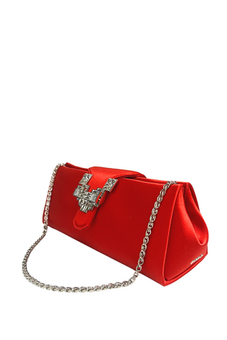 Anthea Silk Satin Clutch Bag | Red 646