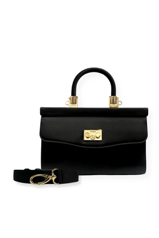 Silk Satin Top Handle Bag | Black 900