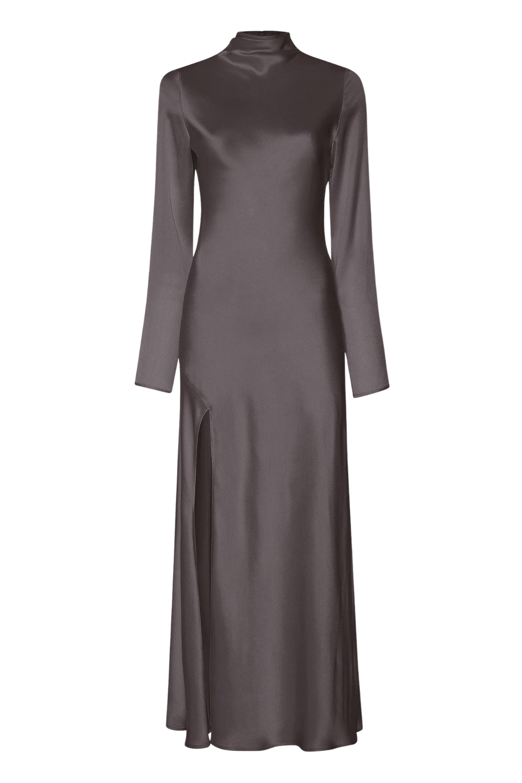 Satin Draped Neck Bias Dress