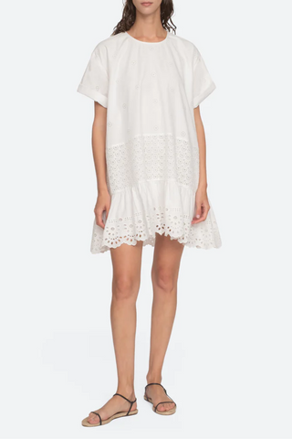 Elysse Embroidery Tunic Dress | White