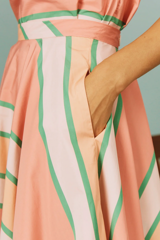Audrey Skirt Samarcand Stripes | Pink/Green