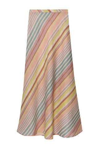 Halliday Bias Skirt | Multi Stripe