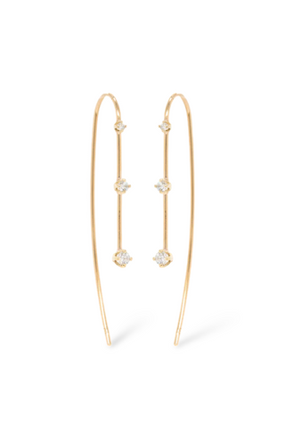 Gold Wire Earrings | Graduating Diamonds
