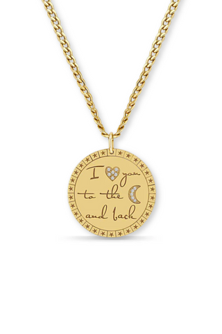 "I Love You To The Moon and Back" Mantra Necklace