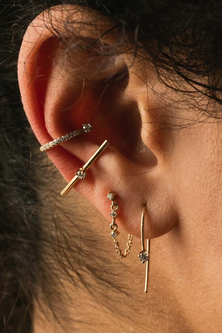 Wire Threader Earrings | Diamonds