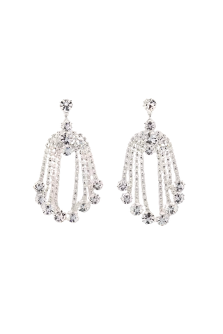 Crystal Drop Earrings | Silver