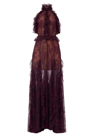Morgana Floral Lace Gown | Mauve