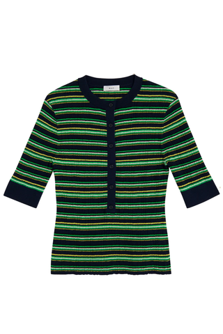 Fisher Top | Navy/Green Multi