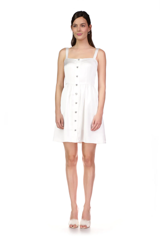 Satin Mini Laura Dress | White