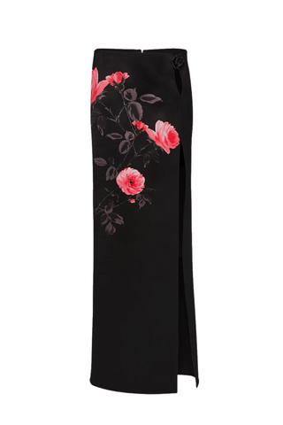 Rosette cutout skirt in black rapport