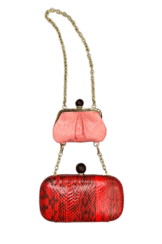 Double Trouble Coin/Clutch in Pink & Red