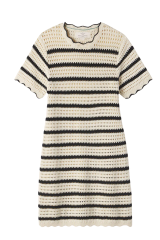 Mer Knit Dress | Antique White/Black Stripe