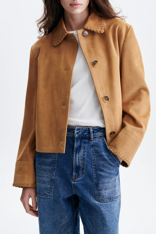 Hector Short Suede Jacket | Camel