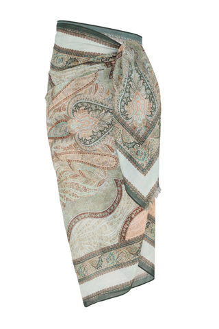 Printed Cotton Pareo | Tapestry Teal Multi