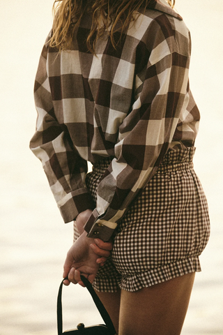Callie Short | Petite Mocha Gingham