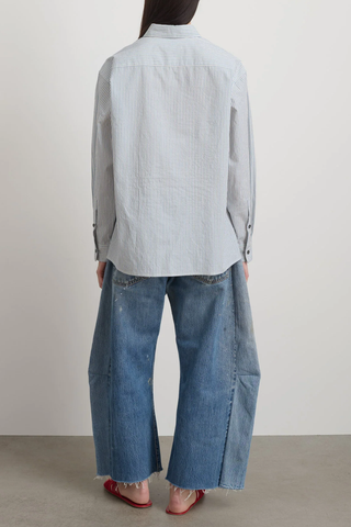 Nolan Shirt | Blue/White Yarn Dye Stripe