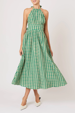 Halter in the Name of Love Dress | Green Check