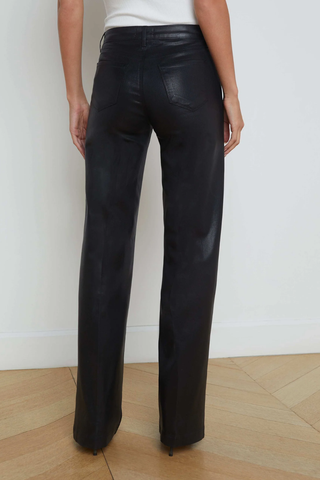 Clayton Coated Wide Leg Jean | Noir