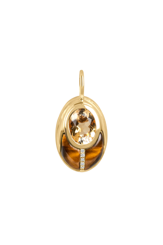 Lovebug Pendant | Citrine and Tigers Eye