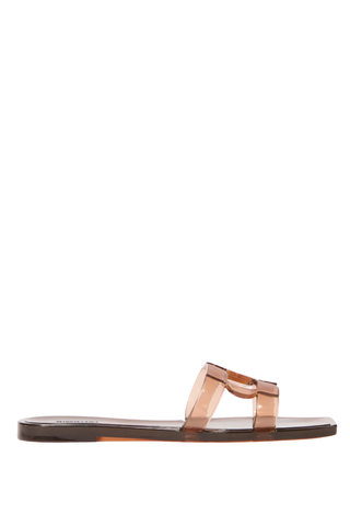 Monogram Jelly Flat Slide | Saddle
