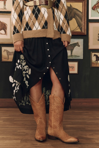 The Basket Weave Cowboy Boot | Rusted Tan