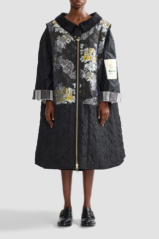 Embroidered Jacquard Gilet Barbour Coat | Black