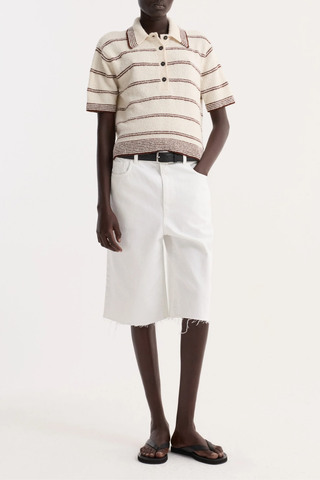 Baggy Fit Denim Shorts | Optic White