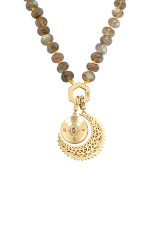 18" Multi Bead & Gold Foundation Necklace | Labradorite
