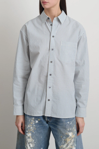 Nolan Shirt | Blue/White Yarn Dye Stripe