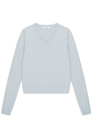 V Neck Sweater | Baby Blue