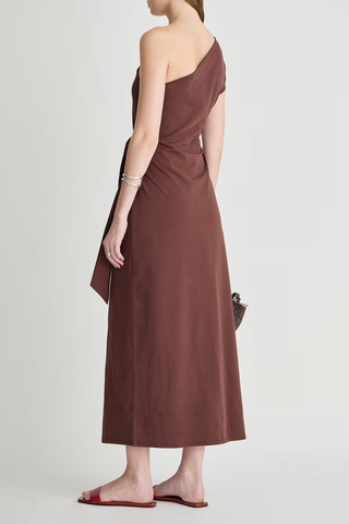 Georgie One Shoulder Maxi Dress | Chocolate