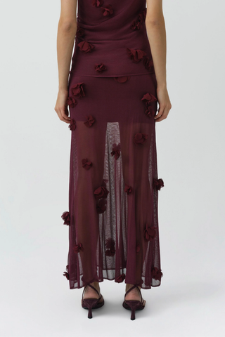 Cora Floral Applique Midi Skirt | Fig