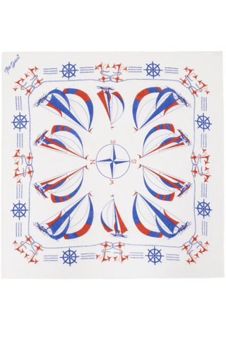 The Sailboat Bandana | White