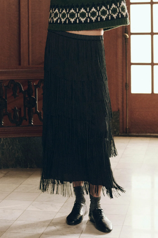The Fringe Skirt | Black