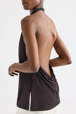 Flowy Halter Top | Dark Chocolate