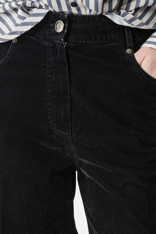 Flocked Cotton 5 Pocket Pants | Notte