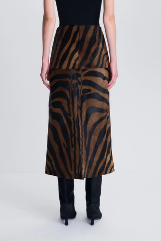 Tobiana Leather Midi Skirt | Zebra